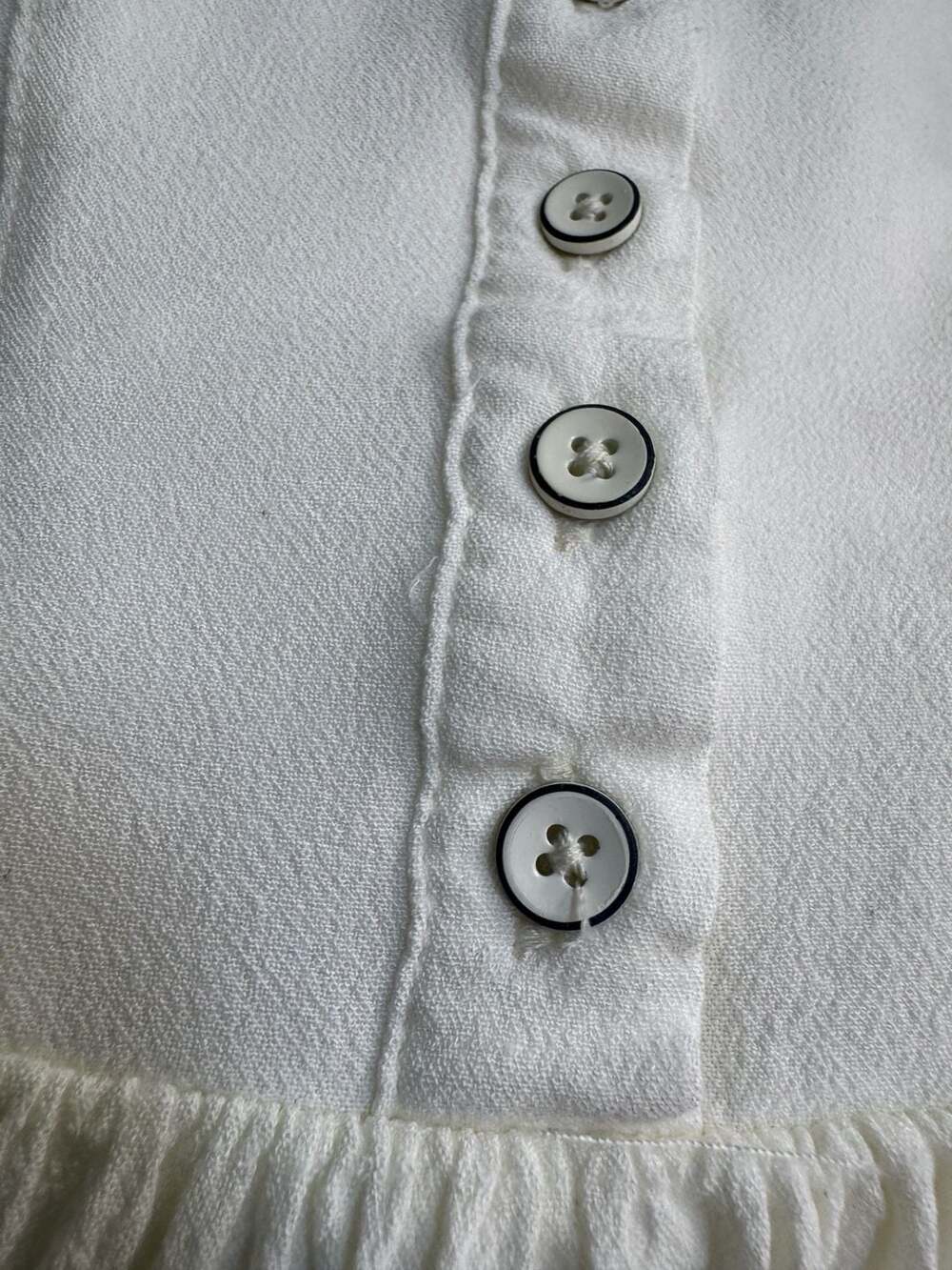 In Loom White Tiered Midi Dress S Button Front Flutter Sleeve Cottagecore - Picture 11 of 14